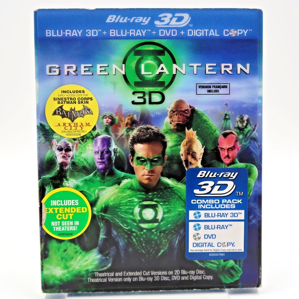 Green Lantern Blu-ray 3D Blu-ray DVD 2011 Extended Cut Warner Home Video PG